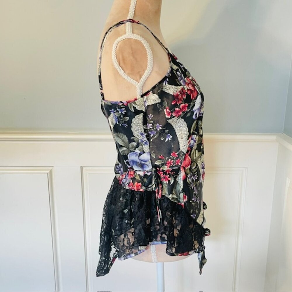 Vintage Victoria’s Secret Gold Label Teddy Romper Lace Floral Satin Dainty Med - Picture 4 of 13